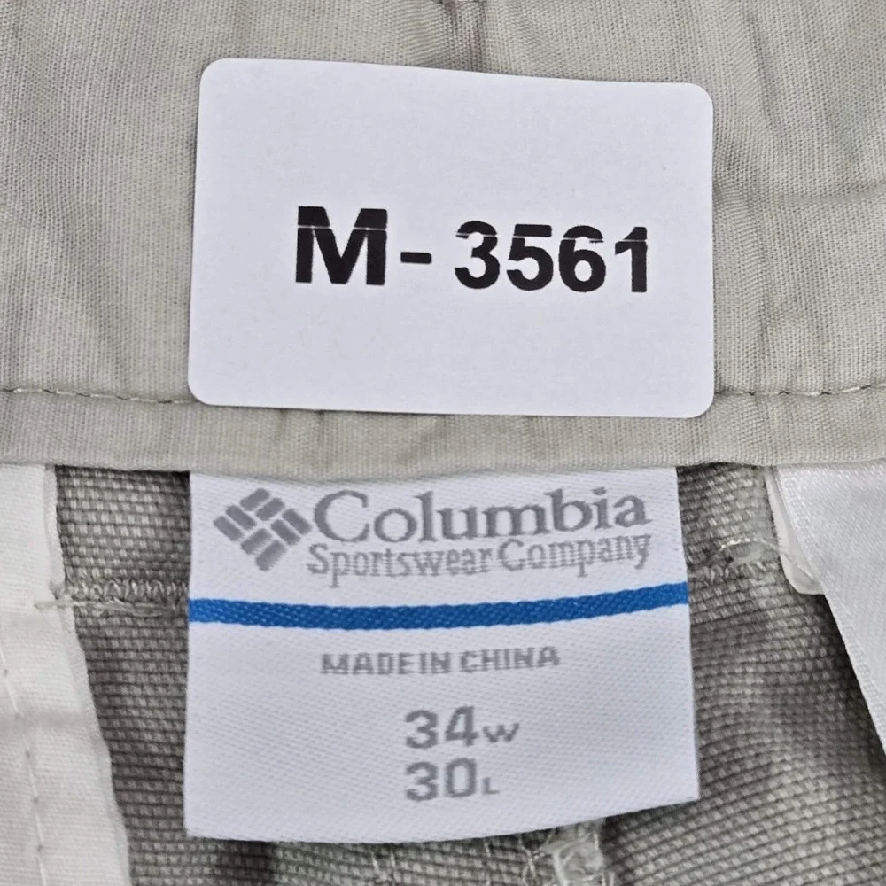 Columbia Men‎ Pants 34WX30L Beige Cargo AM8142 Button 29